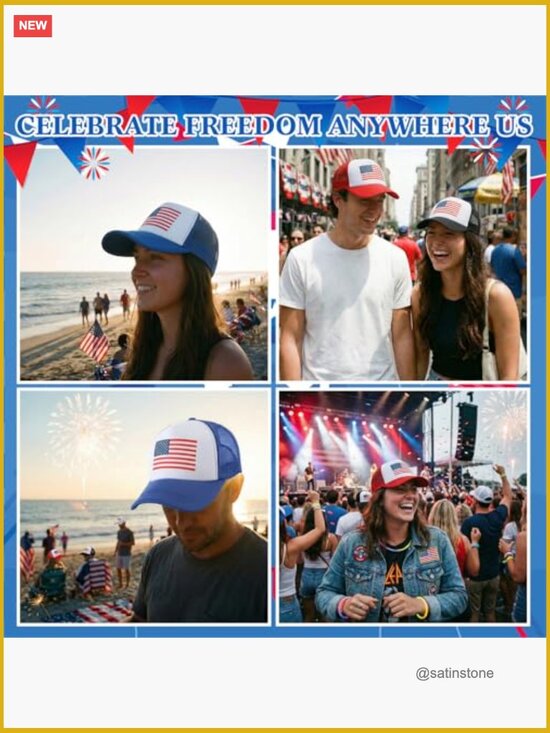 4 Pcs Patriotic Trucker Hats USA 250th Anniversary Baseball Caps Unisex main image 4